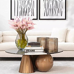 Дизайнерский журнальный стол с круглой столешницей на 3-х геометрических ножках Lehumod варинант исполнения - 4 | Loft Concept в Уфе