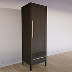 Узкий Шкаф Primo с 2 выдвижными ящиками Темный орех варинант исполнения - 3 | Loft Concept в Уфе