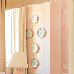 Обои ручная роспись Jharokha Arches Original colourway on pink painted Xuan paper варинант исполнения - 5 | Loft Concept в Уфе