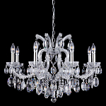 Люстра подвесная с 8-ю лампочками и прозрачными хрустальными подвесками на хромированном основании Crystal lamps варинант исполнения - 1 | Loft Concept в Уфе