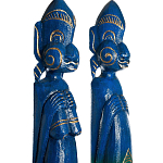 Комплект из 2-х деревянных статуэток Asmat Statuettes Blue Green варинант исполнения - 6 | Loft Concept в Уфе