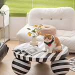 Дизайнерский журнальный стол круглый в чёрно-белую полоску Mypel варинант исполнения - 3 | Loft Concept в Уфе