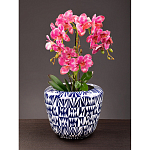 Кашпо с орнаментом в сочетании белого и синего цвета Artistic Flowerpot варинант исполнения - 4 | Loft Concept в Уфе