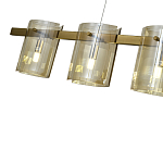 Подвесной светильник светодиодный с 5-ю цилиндрическими плафонами коньячного цвета из стекла и стали Andrea Сhandelier Сognac варинант исполнения - 2 | Loft Concept в Уфе