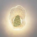 Бра с рельефным волнообразным стеклянным плафоном и вставкой из мрамора Liquid Stone варинант исполнения - 3 | Loft Concept в Уфе