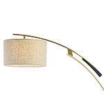 Торшер с изогнутой черной металлической ножкой и цилиндрическим абажуром из ткани Arched Metal Base  варинант исполнения - 2 | Loft Concept в Уфе