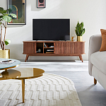 ТВ-тумба с двумя раздвижными дверцами Toinette Brown TV Stand варинант исполнения - 8 | Loft Concept в Уфе