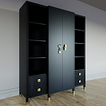 Большой шкаф с витриной Elsa Dreams Black варинант исполнения - 1 | Loft Concept в Уфе