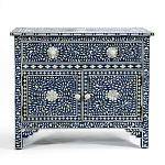 Комод инкрустация костью ORIENTAL Indian синий орнамент варинант исполнения - 1 | Loft Concept в Уфе