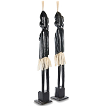 Комплект из 2-х деревянных статуэток Asmat Tall Statuettes Black варинант исполнения - 2 | Loft Concept в Уфе