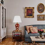 Настольная лампа бордовая с изображением птиц Slip Away варинант исполнения - 5 | Loft Concept в Уфе