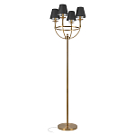 Торшер с металлическим основанием бронзового цвета с черными конусовидными абажурами Dignity варинант исполнения - 1 | Loft Concept в Уфе