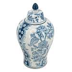 Ваза с крышкой и голубым цветочным рисунком на белом фоне Blue & White Ornament варинант исполнения - 1 | Loft Concept в Уфе