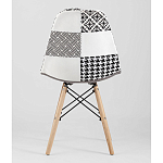 Пластиковый стул на ножках из массива бука Eames Черно-Белый Пэчворк варинант исполнения - 4 | Loft Concept в Уфе