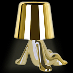 Настольная лампа фигурная золотого цвета с гладким абажуром Высота 17 см Sophia варинант исполнения - 7 | Loft Concept в Уфе