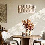 Люстра в форме цилиндра с вставками из деревянных бусин Wooden Beads варинант исполнения - 5 | Loft Concept в Уфе