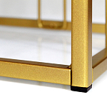 Пуф квадратный голубой велюр на золотом металлическом основании Celeste Blue варинант исполнения - 3 | Loft Concept в Уфе