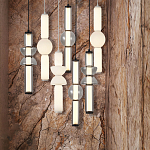 Подвесной светильник из дымчатого стекла цилиндрической формы с чёрным металлическим основанием Hiding secrets варинант исполнения - 8 | Loft Concept в Уфе