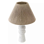Настольная лампа с плетеным абажуром и белым мраморным основанием Simplicity and Nobility варинант исполнения - 1 | Loft Concept в Уфе