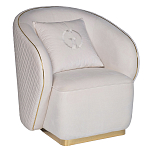 Кресло велюровое оттенка слоновой кости с простроченной спинкой Perfect Comfort варинант исполнения - 1 | Loft Concept в Уфе