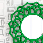 Зеркало круглое в ажурной зеленой раме Green Floral Pattern варинант исполнения - 1 | Loft Concept в Уфе