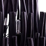 Люстра черная с несколькими ярусами деревянных палочек Bright Wooden Chandelier варинант исполнения - 10 | Loft Concept в Уфе