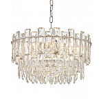 Круглая люстра с хрустальными подвесками на серебряном каркасе Gorgeous Crystal Light варинант исполнения - 9 | Loft Concept в Уфе
