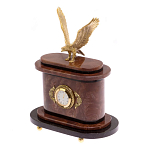 Часы настольные бронзовые из натурального камня Лемезит с декором в виде горного орла Eagle Stone Clock варинант исполнения - 2 | Loft Concept в Уфе