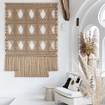 Панно на стену плетеное Макраме бежевый цвет  варинант исполнения - 5 | Loft Concept в Уфе