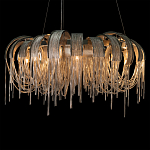 Люстра круглая подвесная с металлическими дугами и длинными цепочками 80 см Atlantis Chain варинант исполнения - 6 | Loft Concept в Уфе