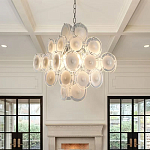 Люстра  с каскадом из круглых декоративных элементов  White Clear Glass Chandelier варинант исполнения - 4 | Loft Concept в Уфе