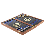 Нарды с гравюрой из натурального камня лазурит Backgammon from Stone варинант исполнения - 2 | Loft Concept в Уфе