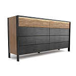 Комод 8 ящиков с подсветкой на рельефном фасаде Warm Industrial варинант исполнения - 7 | Loft Concept в Уфе