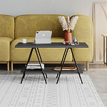 Стол журнальный с прямоугольной столешницей и полкой цвета антрацит ESSEL ANTHRACITE варинант исполнения - 1 | Loft Concept в Уфе