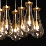 Люстра с 9-ю прозрачными стеклянными плафонами в форме капли Lucid Rain  варинант исполнения - 5 | Loft Concept в Уфе