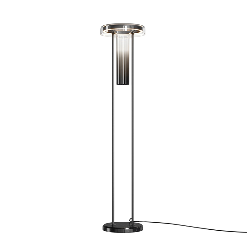 Напольный торшер светодионый Ikebana Black 3000К 24Вт Черный Дымчатый (Smoke) в Уфе | Loft Concept 