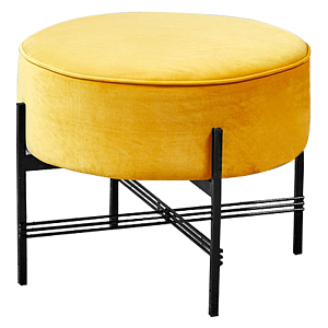 Пуф желтый велюровый Sanjay Velour Pouf Yellow