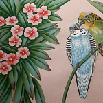 Обои ручная роспись Amazonia Florence Pink dyed silk варинант исполнения - 6 | Loft Concept в Уфе