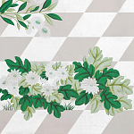 Обои ручная роспись Tiled Meadow Original colourway on Lilac Hint slub silk варинант исполнения - 1 | Loft Concept в Уфе