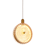 Подвесной светильник с плафоном из рельефного стекла Peony Glass Bronze  варинант исполнения - 1 | Loft Concept в Уфе