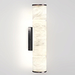 Бра с цилиндрическим плафоном из белого алебастра на прямоугольном основании Темная Латунь Cryptocrystalline Stone варинант исполнения - 1 | Loft Concept в Уфе