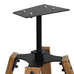 Барный стул со спинкой и металлической подставкой на 4-х деревянных ножках Бежевый Велюр Vendramin Chair варинант исполнения - 7 | Loft Concept в Уфе