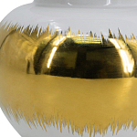 Ваза белая с крышкой и золотистыми фрагментами 24 см Chinoiserie Ceramics варинант исполнения - 3 | Loft Concept в Уфе