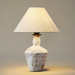 Настольная лампа с керамическим фактурным основанием и тканевым абажуром Eastern Tale варинант исполнения - 2 | Loft Concept в Уфе