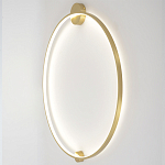 Бра светодиодное круглой формы с рамкой цвета латунь Ring Horizontal варинант исполнения - 3 | Loft Concept в Уфе