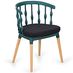 Пластиковый стул на ножках из массива бука Ferret Spiral Green варинант исполнения - 7 | Loft Concept в Уфе