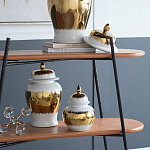 Ваза белая с крышкой и золотистыми фрагментами Chinoiserie Ceramics варинант исполнения - 2 | Loft Concept в Уфе