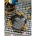 Блюдо черного цвета из фрафора на бронзовых ножках в виде стрекоз Eden Garden варинант исполнения - 4 | Loft Concept в Уфе