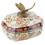 Фарфоровая шкатулка с бронзовой стрекозой Eden Garden варинант исполнения - 1 | Loft Concept в Уфе