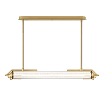 Подвесной светильник линейный золотого цвета с длинной цилиндрической стеклянной трубкой Eurofase варинант исполнения - 3 | Loft Concept в Уфе